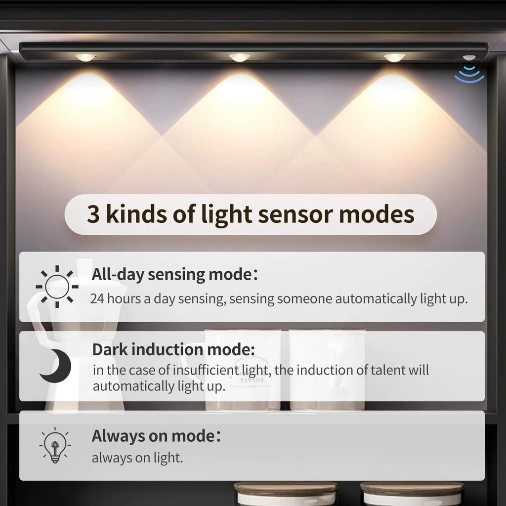 Luz LED Ultrafina con Sensor de Movimiento para Muebles