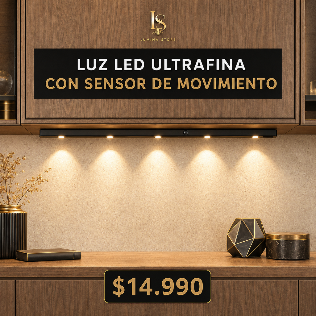 Luz LED Ultrafina con Sensor de Movimiento para Muebles