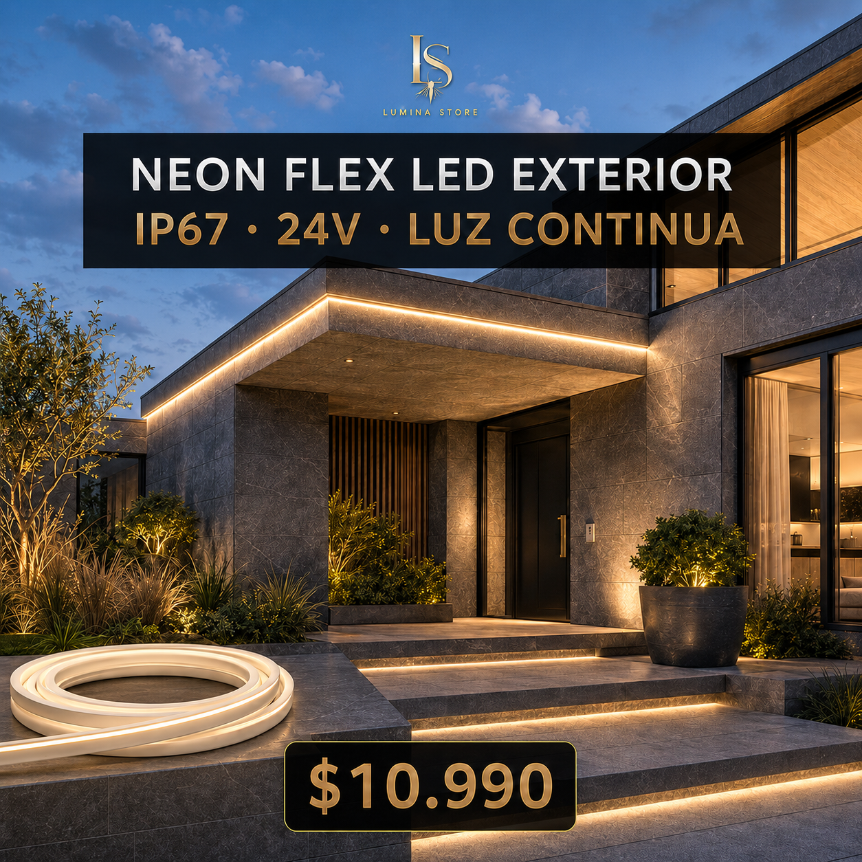Neon Flex LED Exterior IP67 24V – Iluminación Continua Profesional