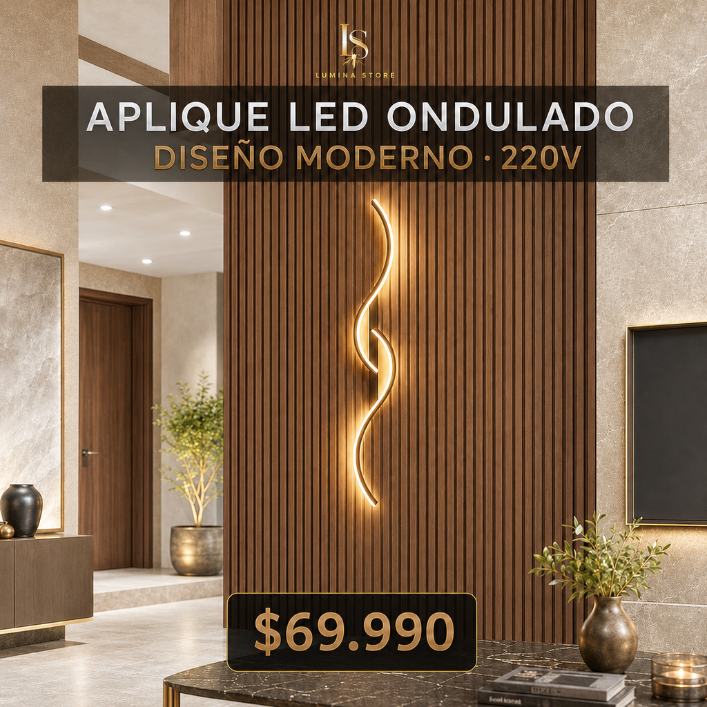 Aplique LED Ondulado de Pared 220V – Diseño Moderno