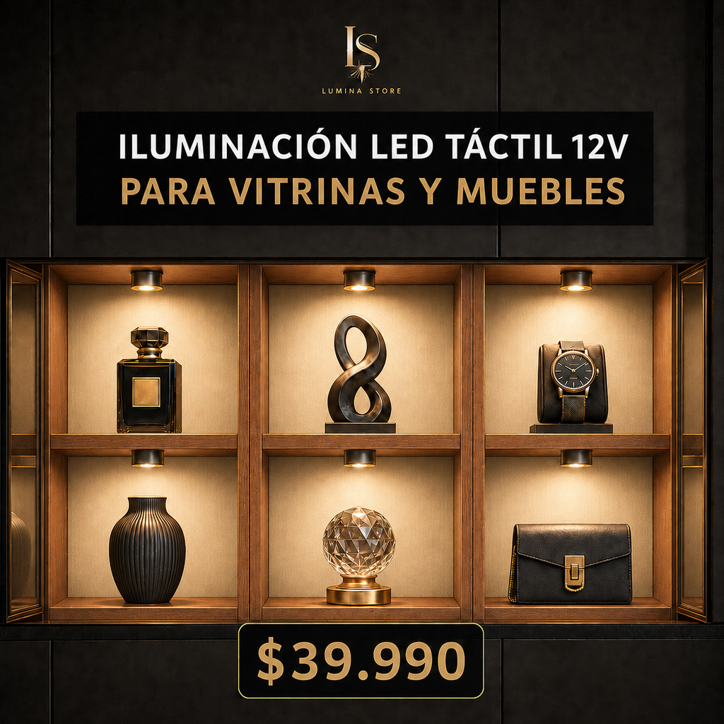 Lámpara LED Táctil 12V para Vitrinas y Muebles – Luz Regulable