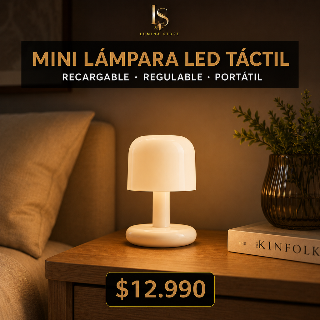 Mini Lámpara de Mesa LED Táctil Recargable