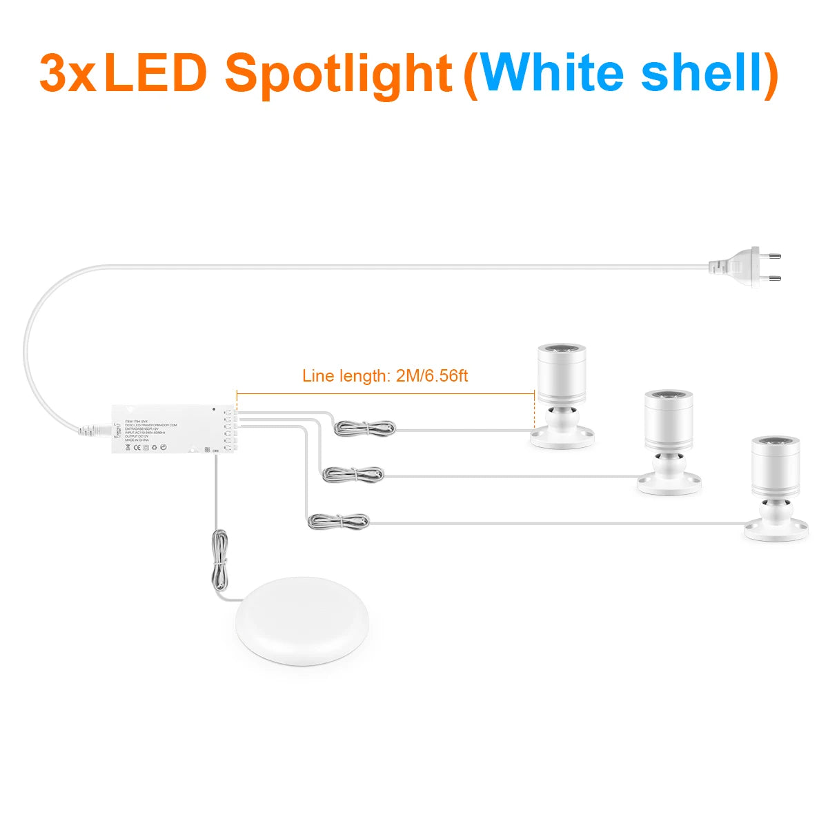 Lámpara LED Táctil 12V para Vitrinas y Muebles – Luz Regulable