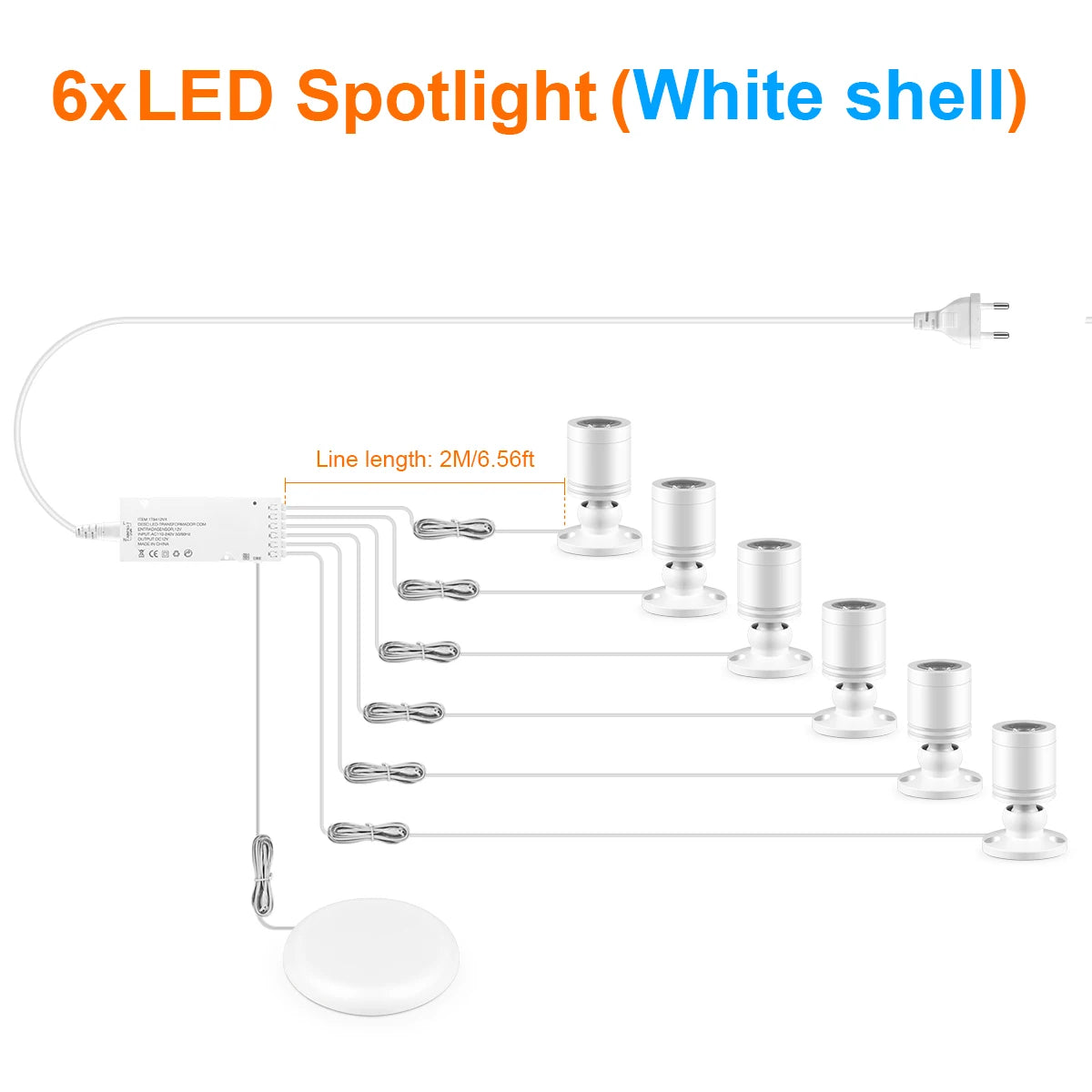 Lámpara LED Táctil 12V para Vitrinas y Muebles – Luz Regulable