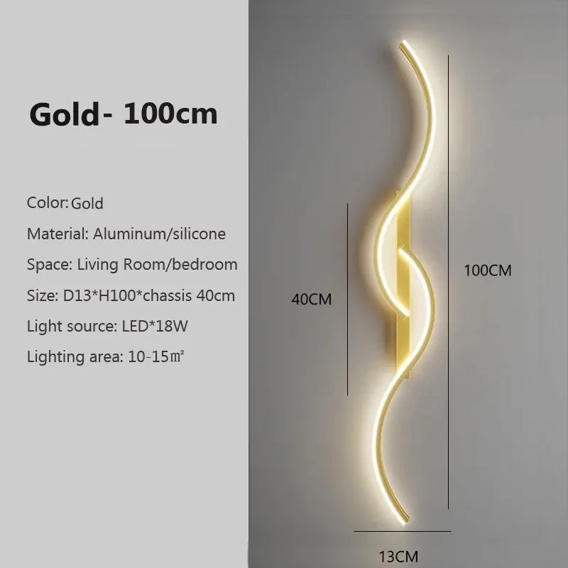 Aplique LED Ondulado de Pared 220V – Diseño Moderno