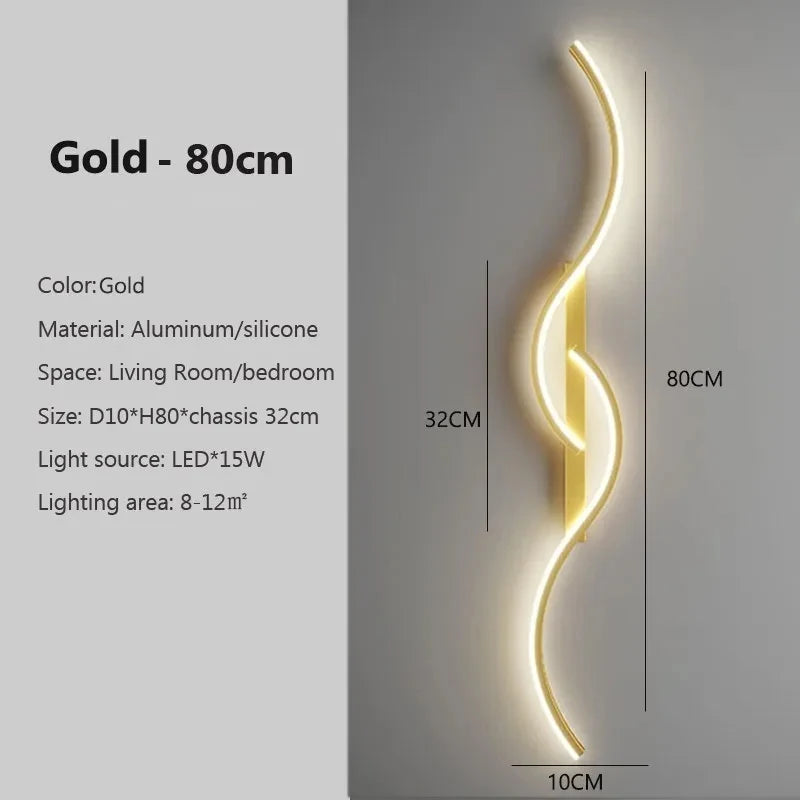 Aplique LED Ondulado de Pared 220V – Diseño Moderno