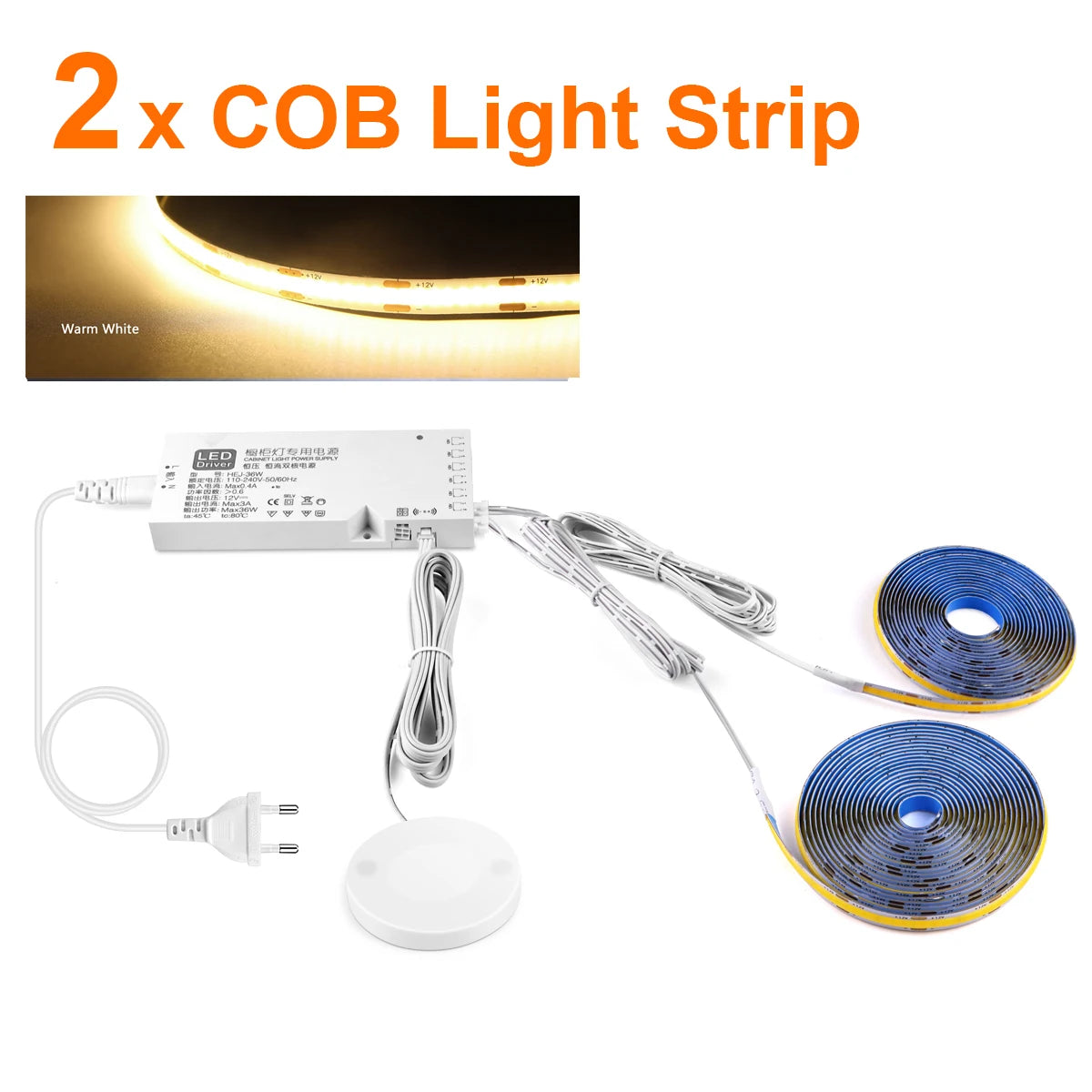 Kit de Iluminación LED COB para Muebles con Sensor Táctil Regulable