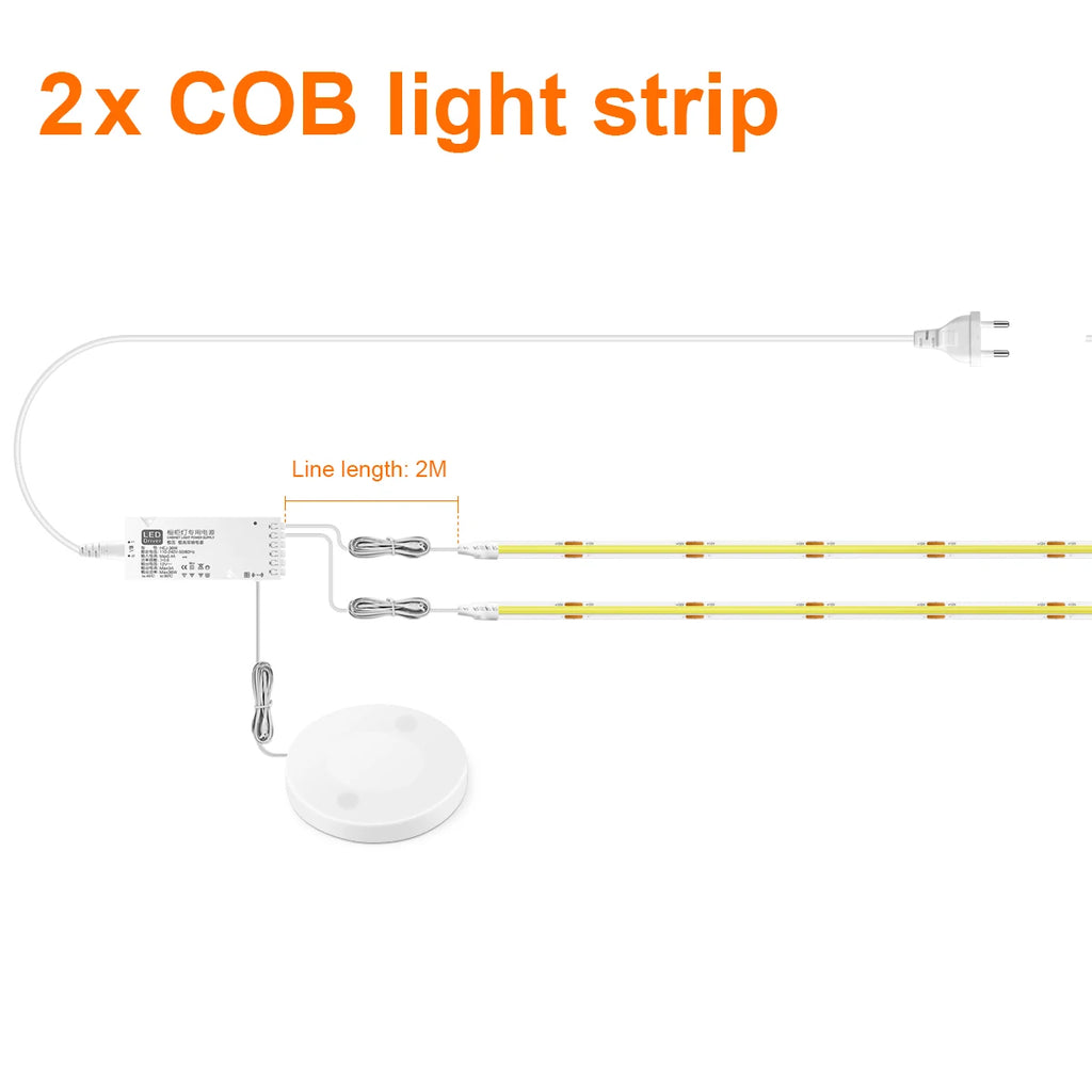 Kit de Iluminación LED COB para Muebles con Regulador Táctil