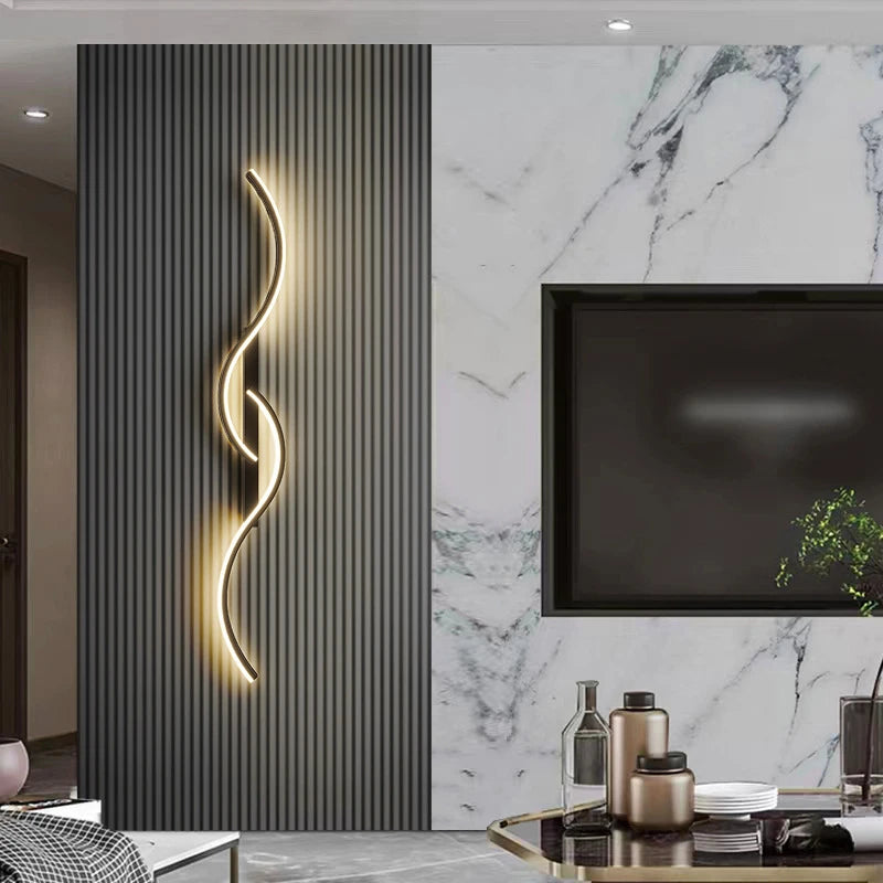 Aplique LED Ondulado de Pared 220V – Diseño Moderno