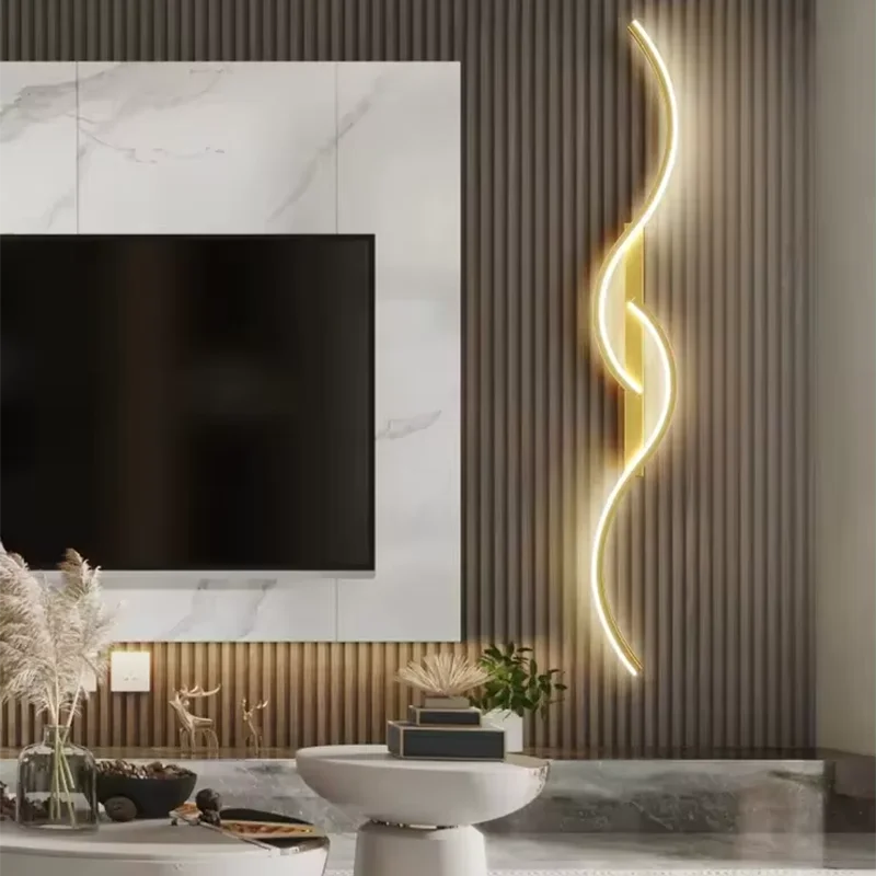 Aplique LED Ondulado de Pared 220V – Diseño Moderno