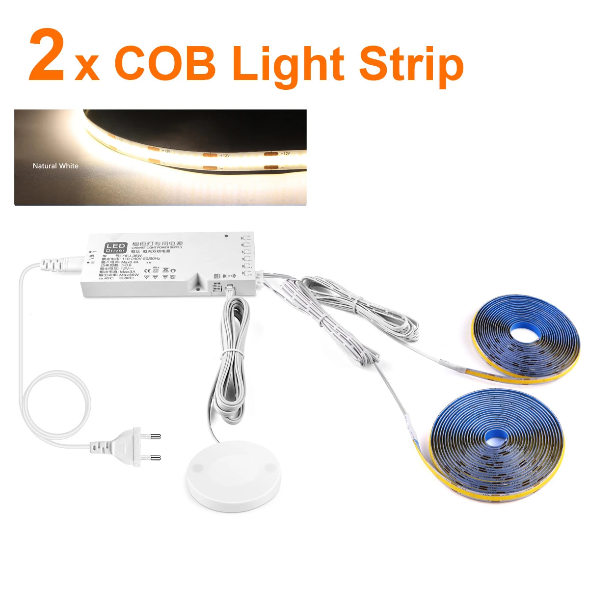 Kit de Iluminación LED COB para Muebles con Sensor Táctil Regulable