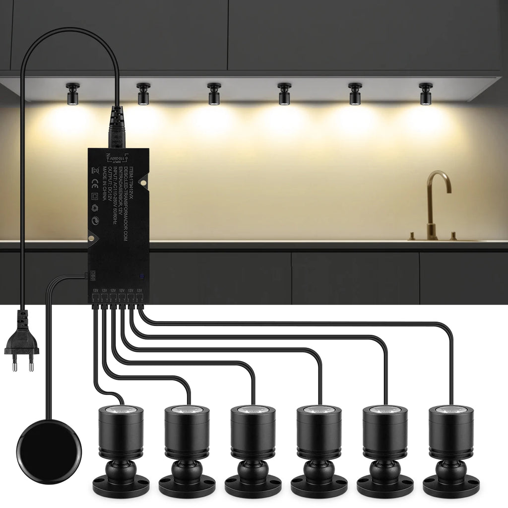 Lámpara LED Táctil 12V para Vitrinas y Muebles – Luz Regulable