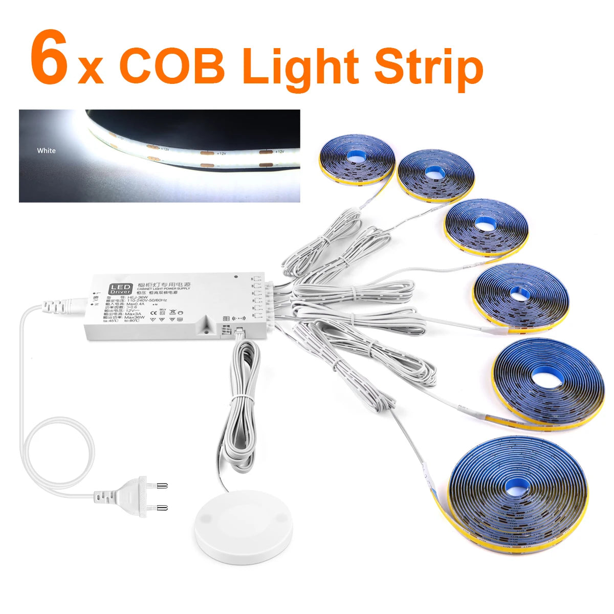 Kit de Iluminación LED COB para Muebles con Sensor Táctil Regulable
