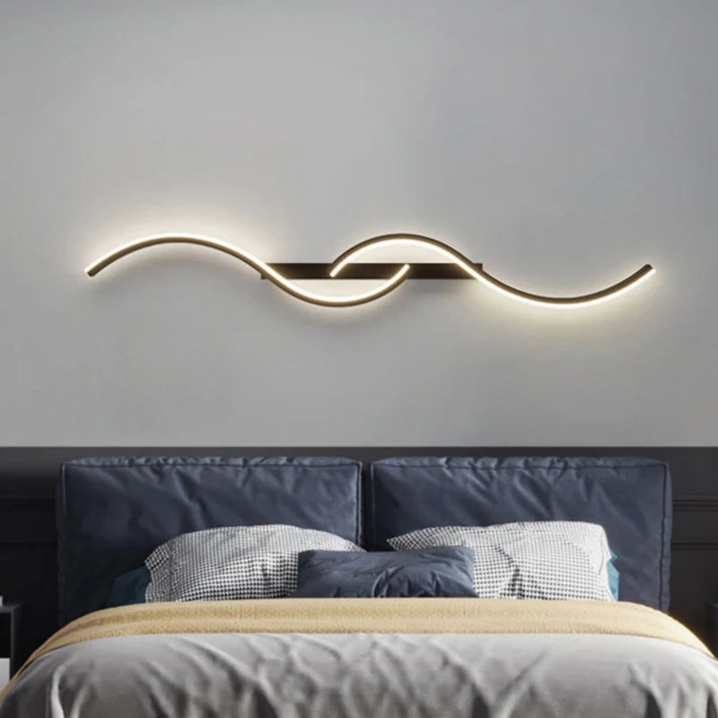 Aplique LED Ondulado de Pared 220V – Diseño Moderno