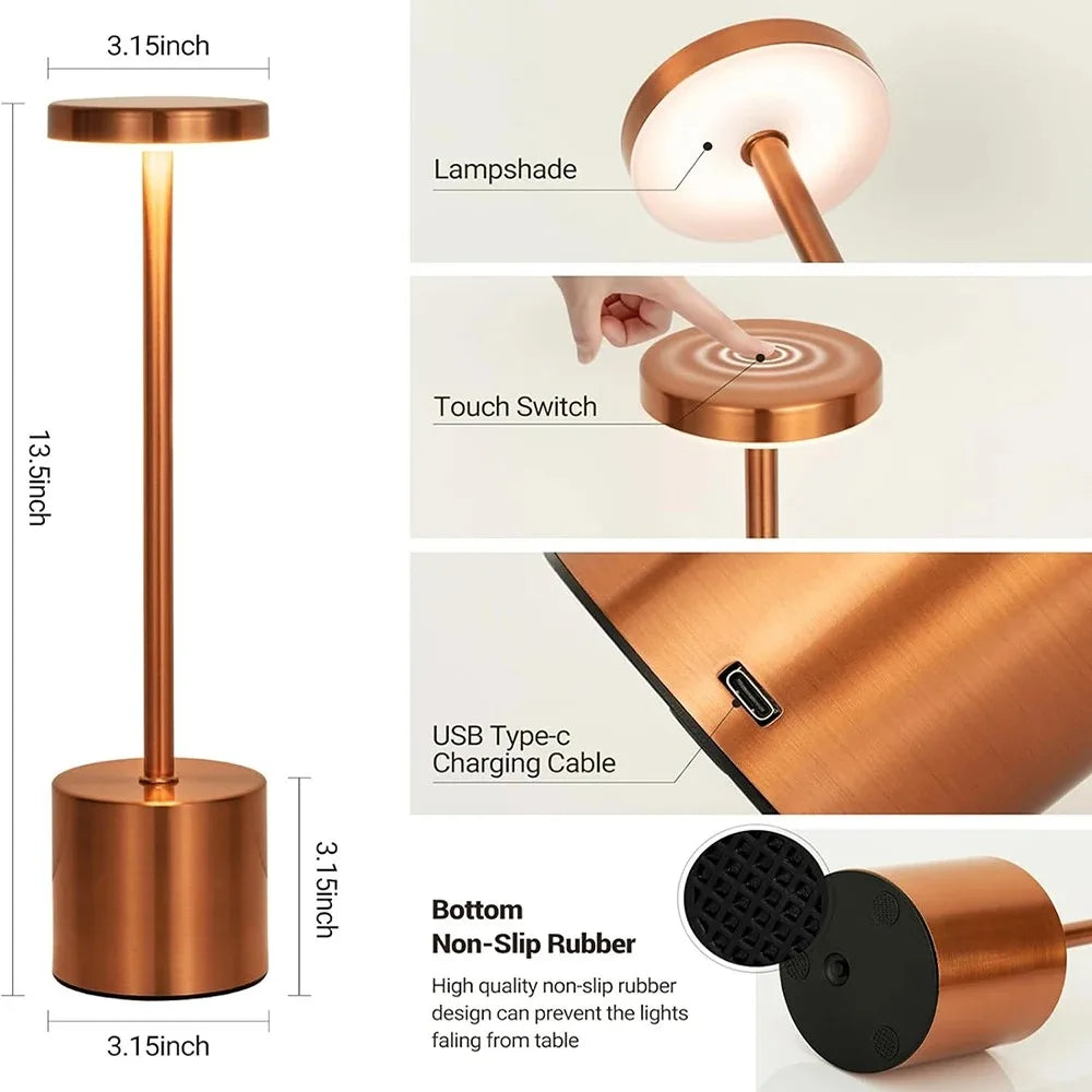 Lámpara LED Inalámbrica Recargable – 3 Tonos de Luz