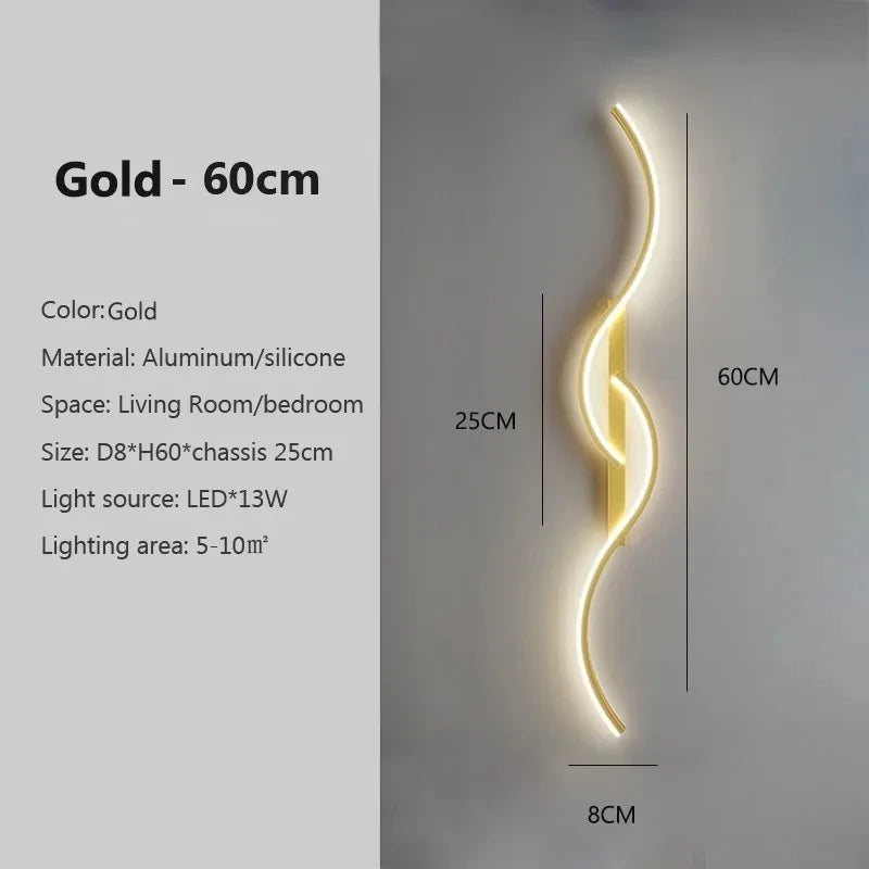 Aplique LED Ondulado de Pared 220V – Diseño Moderno