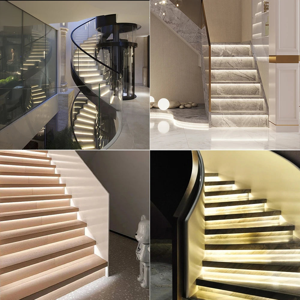 Kit de Iluminación LED Inteligente para Escaleras con Sensor de Movimiento