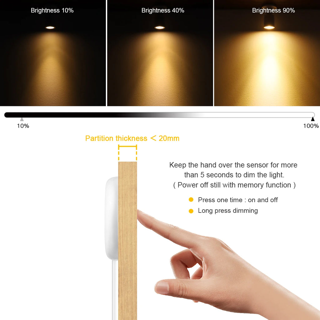 Lámpara LED Táctil 12V para Vitrinas y Muebles – Luz Regulable
