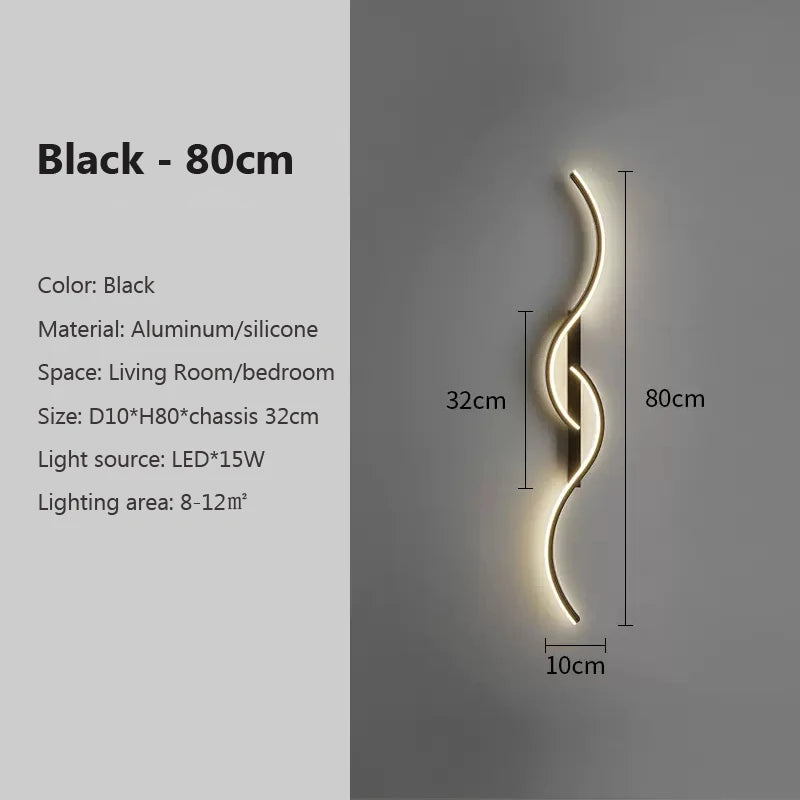 Aplique LED Ondulado de Pared 220V – Diseño Moderno