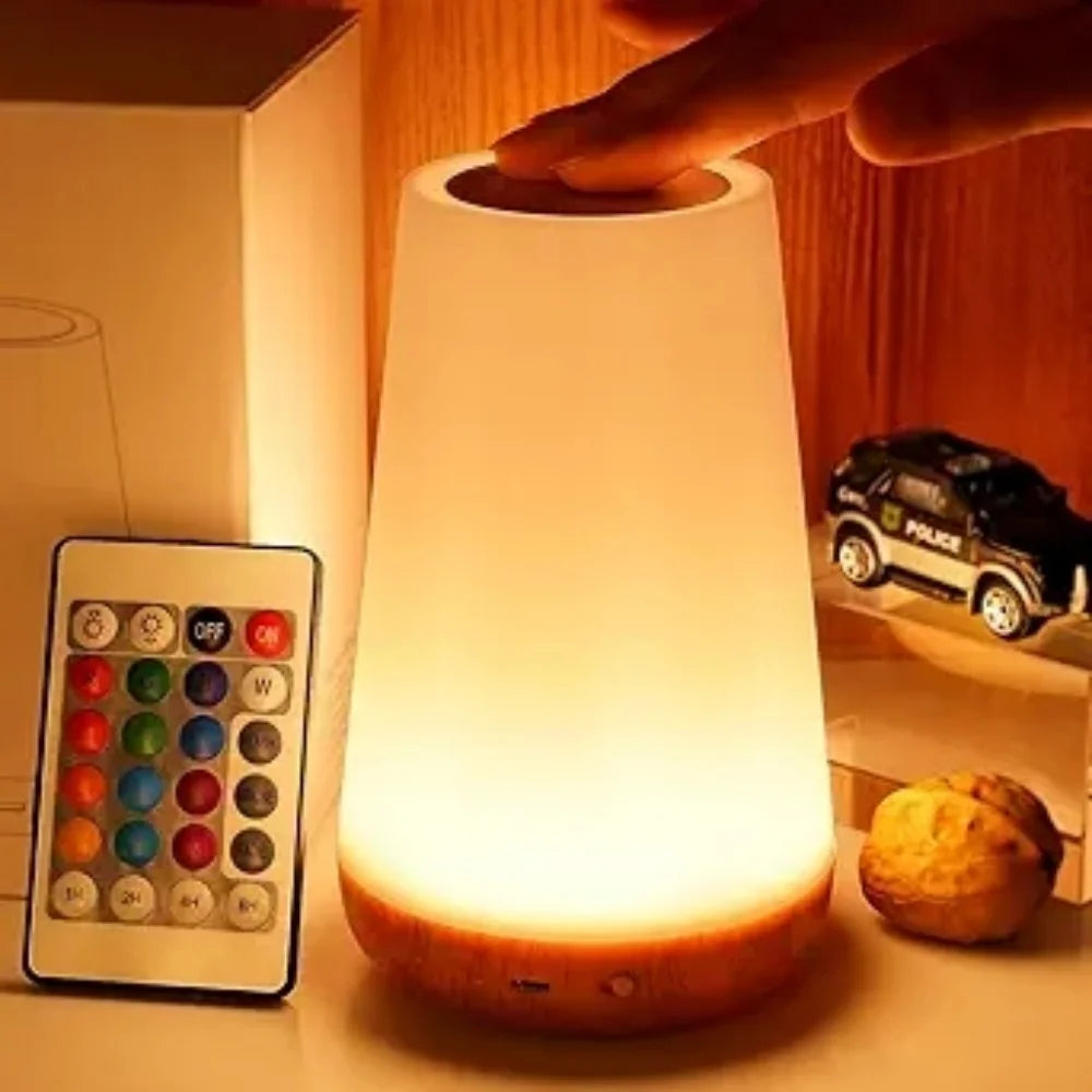 Lámpara Nocturna LED RGB Táctil Recargable – 13 Colores