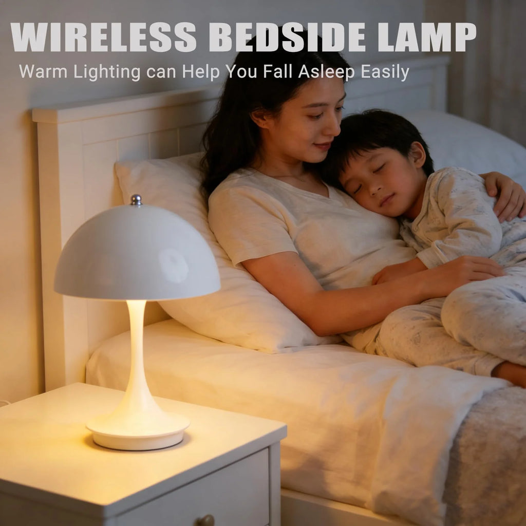 Lámpara de Mesa LED Nórdica Recargable – Diseño Tipo Hongo