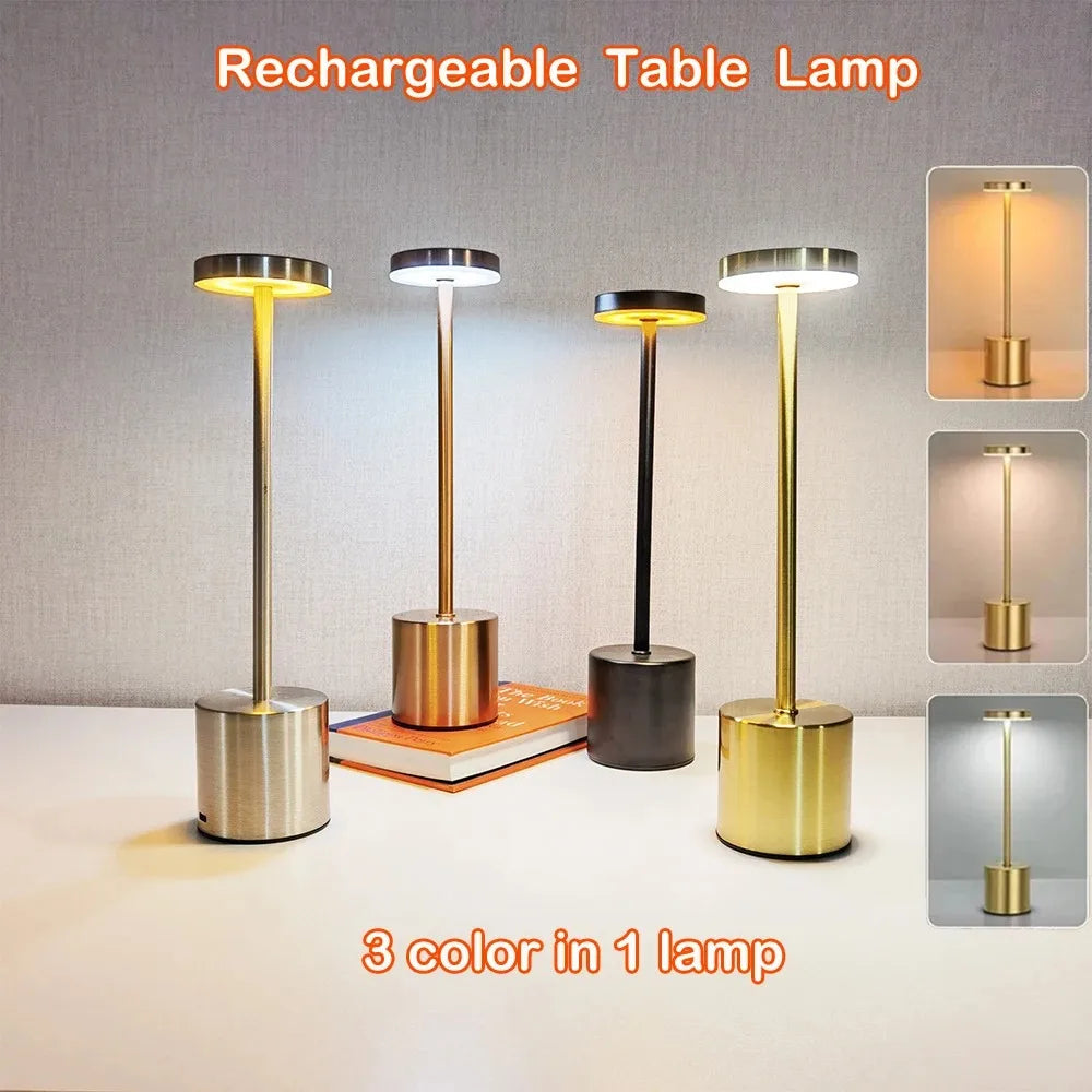 Lámpara LED Inalámbrica Recargable – 3 Tonos de Luz