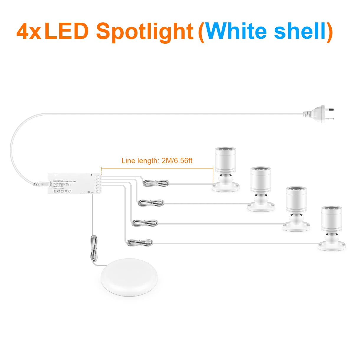 Lámpara LED Táctil 12V para Vitrinas y Muebles – Luz Regulable