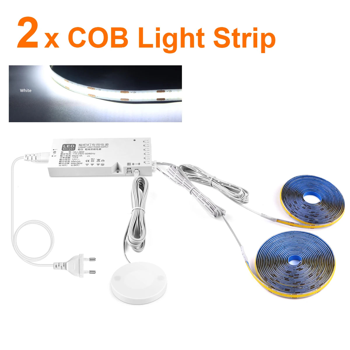 Kit de Iluminación LED COB para Muebles con Sensor Táctil Regulable